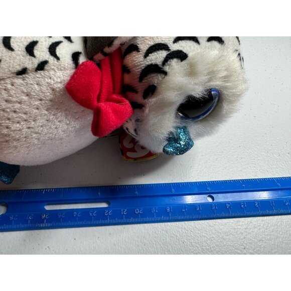Ty Beanie Boos Nester Snowy Owl Plush Toy Red Scarf Hat 6 in Collectible - Picture 6 of 6